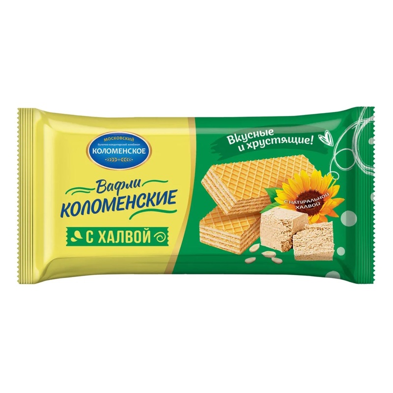 Изображение товара Вафли Коломенский с халвой 200 г - нежный вкус и хрустящая текстура