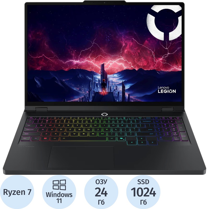 Изображение товара Ноутбук игровой Lenovo Legion Pro 5 16ADR10 16" чёрный AMD Ryzen 7 8745HX/24 ГБ/SSD 1024 ГБ/NVIDIA GeForce RTX 5060 (83LT0031LK) Изображение товара Ноутбук игровой Lenovo Legion Pro 5 16ADR10 16" чёрный AMD Ryzen 7 8745HX/24 ГБ/SSD 1024 ГБ/NVIDIA GeForce RTX 5060 (83LT0031LK)