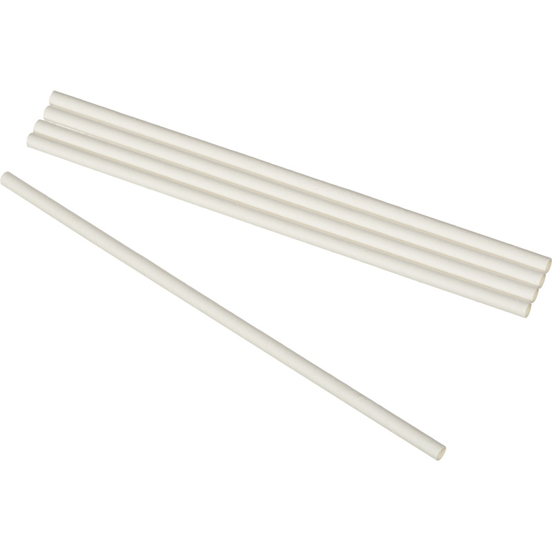 Изображение товара Бумажные трубочки для коктейля Тростник белые 205мм 1500 штук