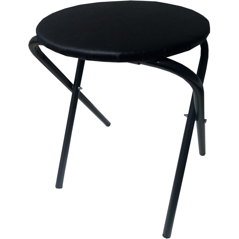 Изображение товара Табурет складной черный (искусственная кожа, металл)