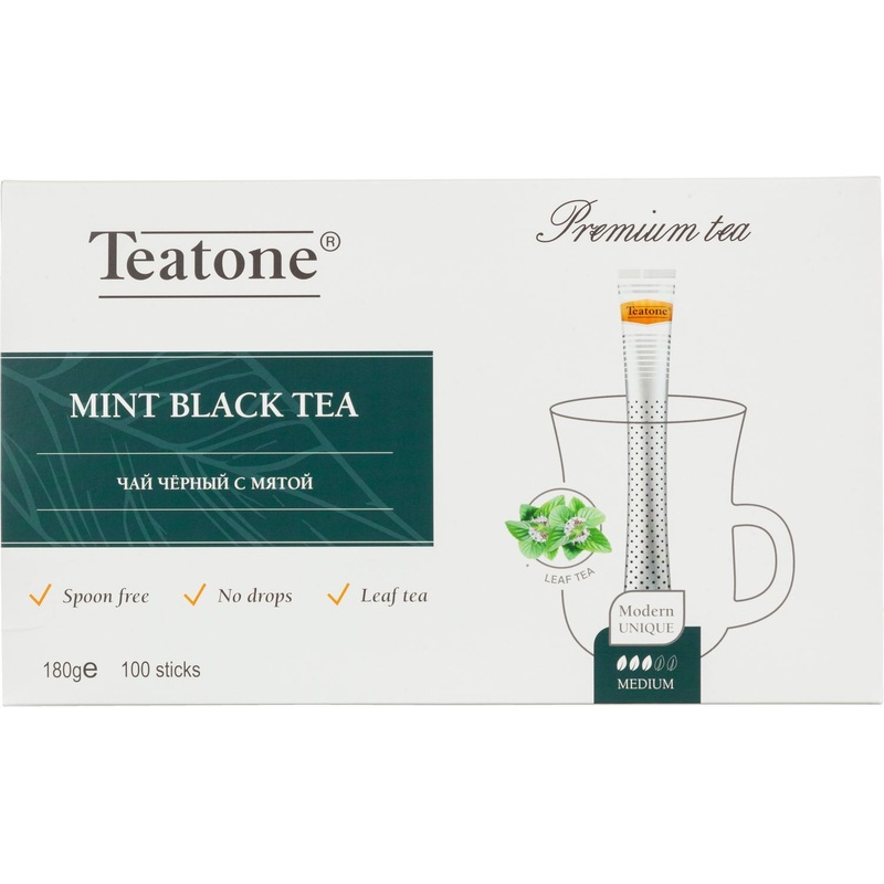 Изображение товара Чай черный Teatone Mint Black Tea в стиках 100 шт