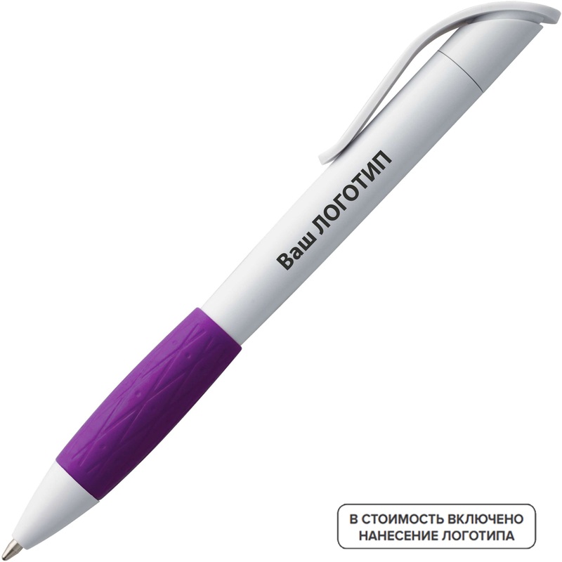 Изображение товара Ручка шариковая автоматическая Grip с синним стержнем и фиолетовым корпусом 200 шт