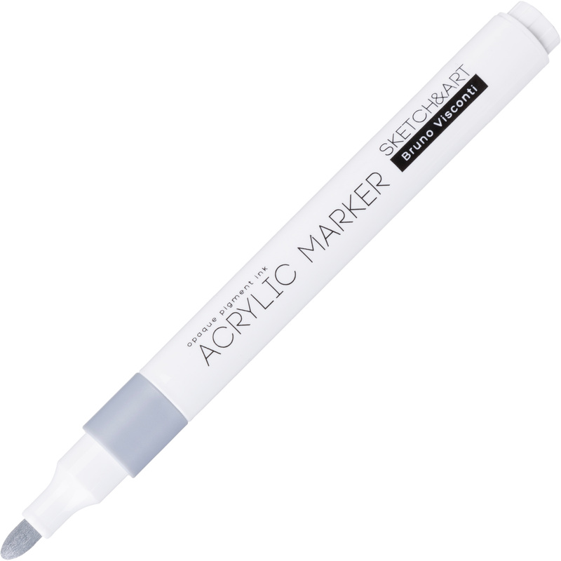 Изображение товара Акриловый маркер Sketch&Art серебристый 1-3 мм для творчества и декора