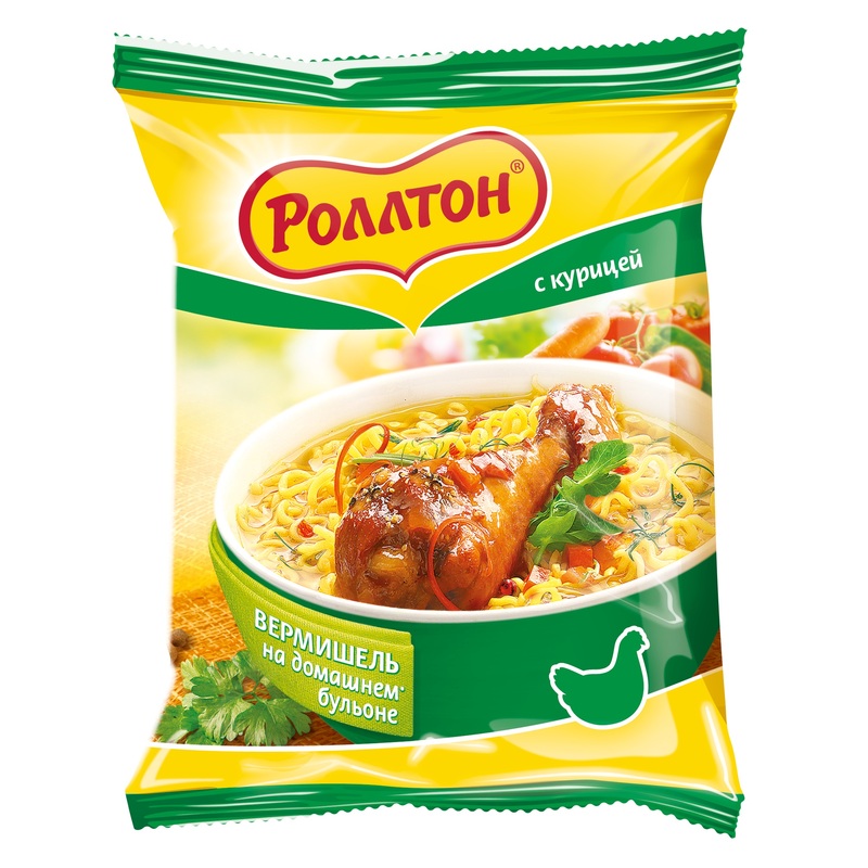 Изображение товара Вермишель Роллтон на домашнем бульоне с курицей (42 штуки по 60 г)