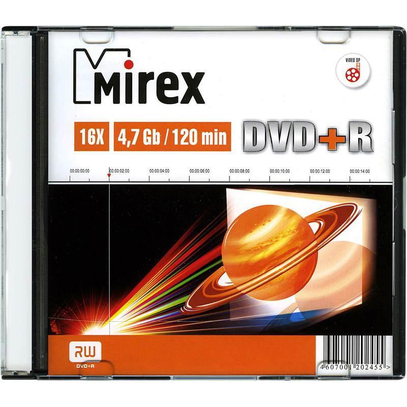 Изображение товара Диск DVD+R Mirex 4.7 ГБ 16x slim box UL130013A1S