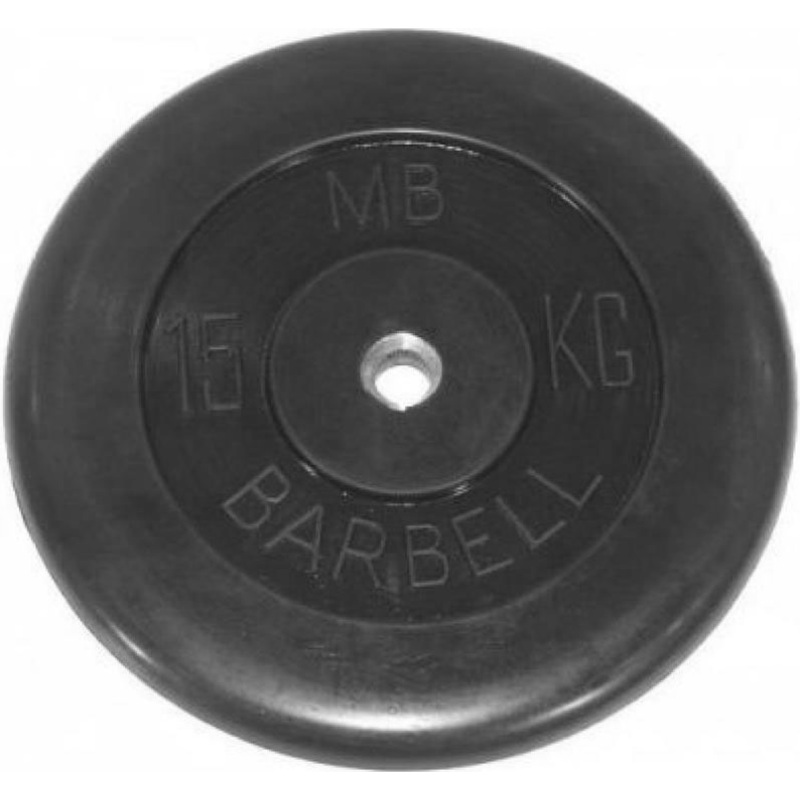 Изображение товара Диск обрезиненный для штанги Barbell MB 15 кг чёрный