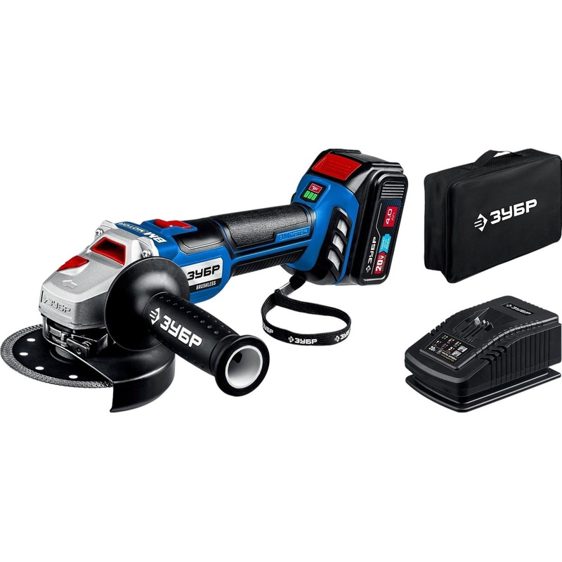Изображение товара Аккумуляторная угловая шлифмашина ЗУБР AB-125-41 1200 Вт, Li-ion, 125 мм