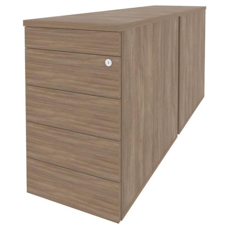 Изображение товара Приставная двойная тумба Onix O.TPO-2.8TIP дуб аризона 8 ящиков с центральным замком