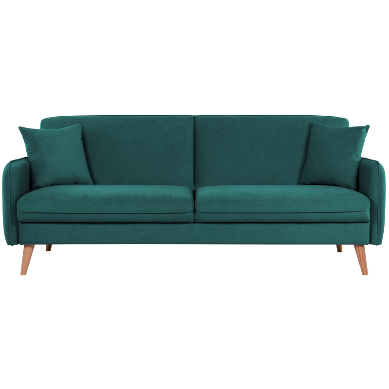 Изображение товара Диван трехместный Релакс Ann раскладной зеленый ткань стильный скандинавский дизайн