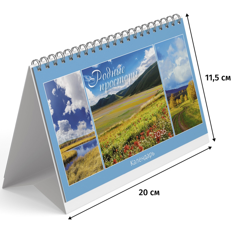 Изображение товара Календарь-домик настольный 2026 Родные Просторы 20х11.5 см