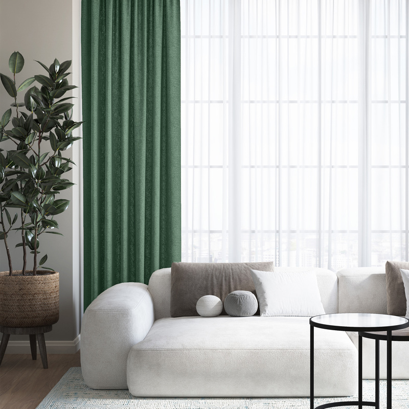 Изображение товара Штора Волшебная ночь Блэкаут 200x270 см тёмно-зелёная для спальни и гостиной