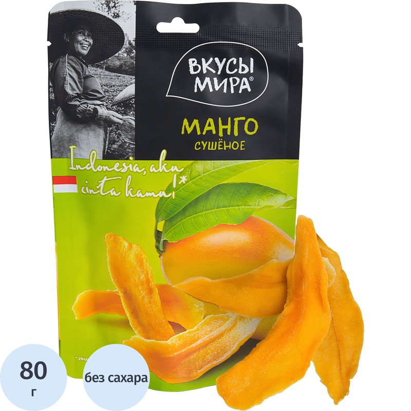 Изображение товара Сухофрукты Вкусы мира Манго сушеное, 80 г