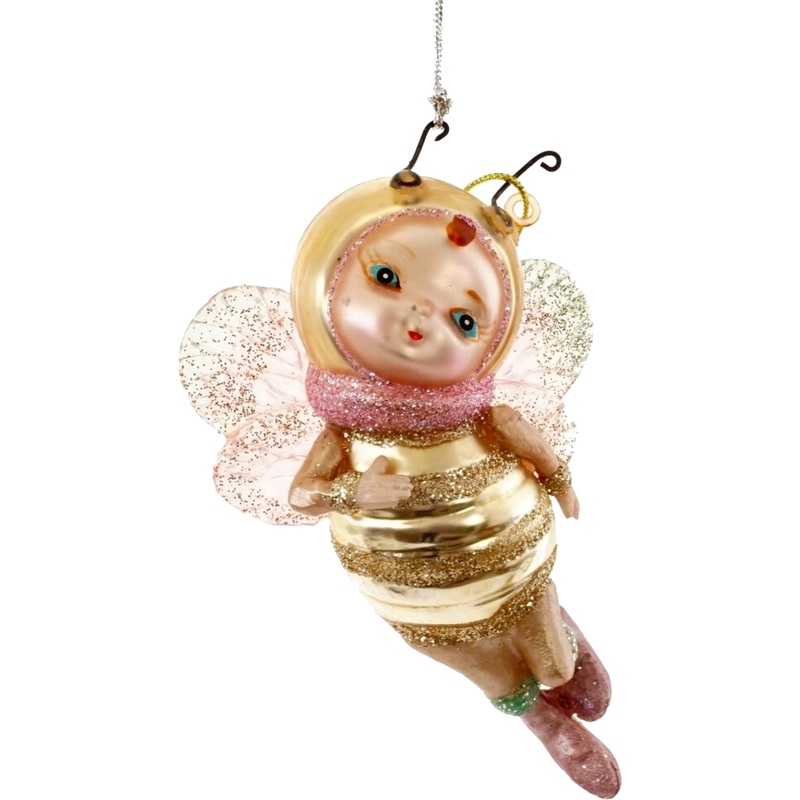 Изображение товара Ёлочная игрушка Фея стекло золотистая высотой 10.5 см праздничное украшение