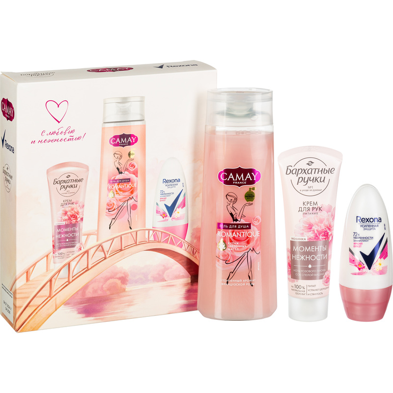 Изображение товара Подарочный набор косметики для женщин Camay, Бархатные ручки и Rexona
