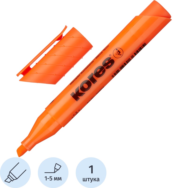 Изображение товара Текстовыделитель Kores оранжевый 1-5 мм 36004