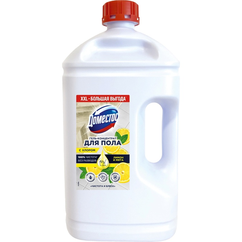 Изображение товара Средство для мытья пола Доместос Лимон и мята 2.5 л универсальное антибактериальное