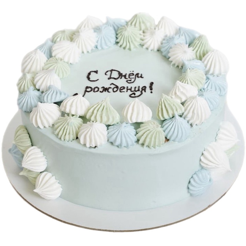 Изображение товара Морковный торт в бирюзе 2 кг с безе и зефиром оригинальный десерт