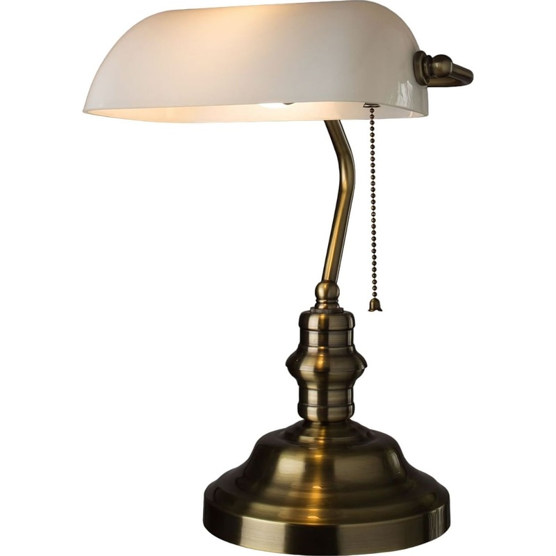 Изображение товара Настольный светильник Arte Lamp Banker A2493LT-1AB классический белый бронзовый