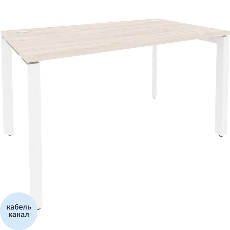 Изображение товара Стол прямой ONIX-П O.MP-SP-3.8 белый 1380x800x750 мм с кабель-каналом и регулируемыми опорами