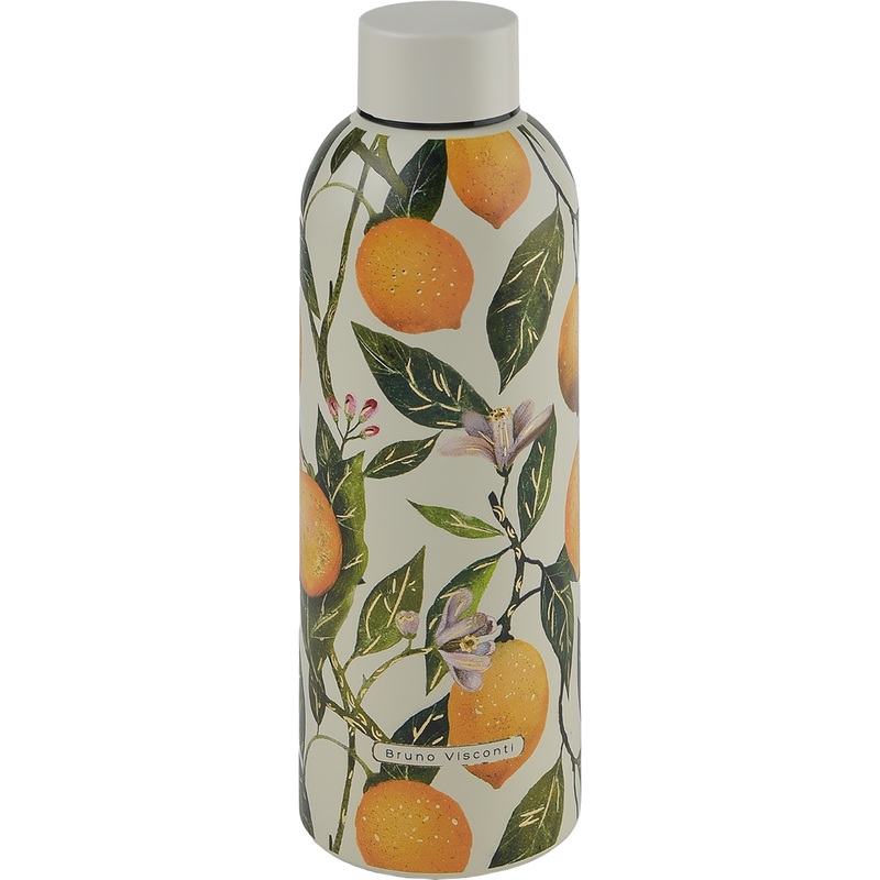 Изображение товара Термобутылка Bruno Visconti Flora paradise lemons 500 мл белая оранжевая