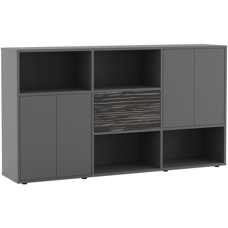 Изображение товара Шкаф для документов SS Dali средний 522 эбен антрацит мебель для офиса