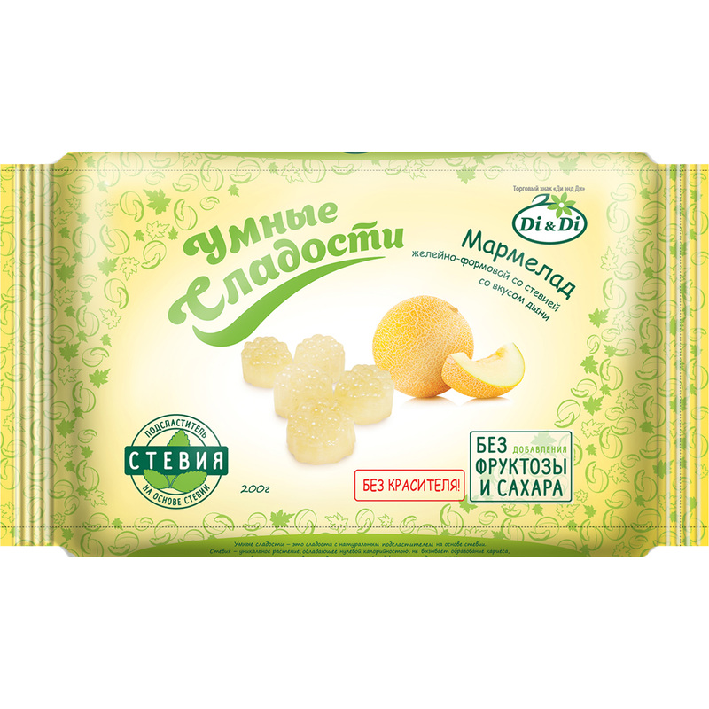 Изображение товара Мармелад умные сладости Di&Di со вкусом дыни без сахара 200 г Россия