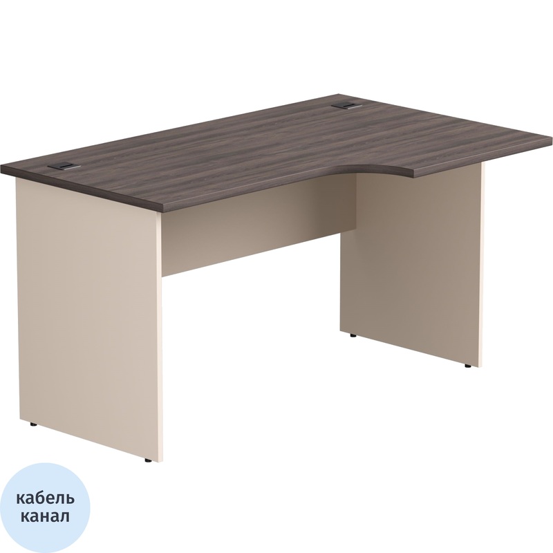 Изображение товара Эргономичный компьютерный стол EVO 254S113DK/GU правый бежевый/чёрный Беларусь