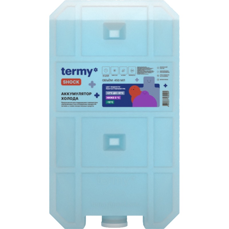Изображение товара Аккумулятор холода Termy Shock 17.3х3.2х9.7 см 429 г для термосумок и контейнеров