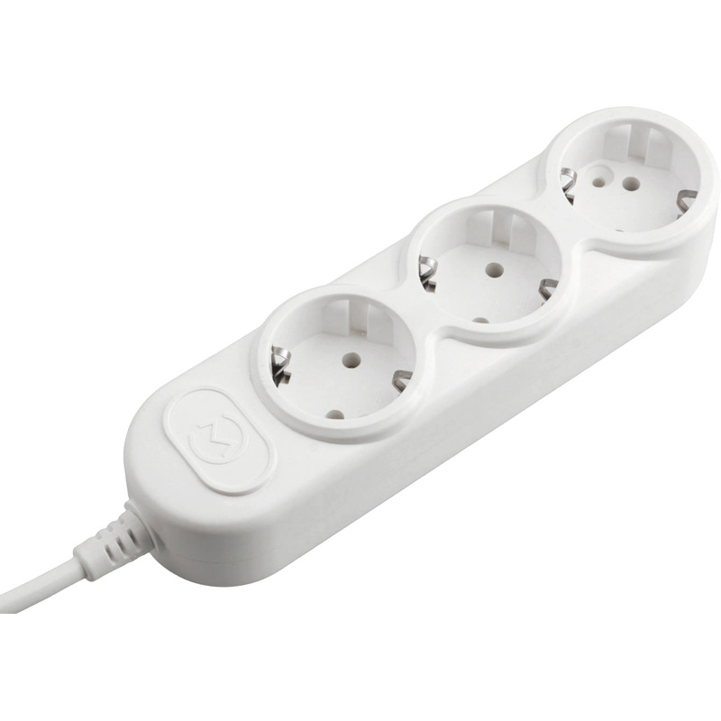 Изображение товара Power Cube PC-3B-3М удлинитель 3 розетки 3 м с заземлением белый