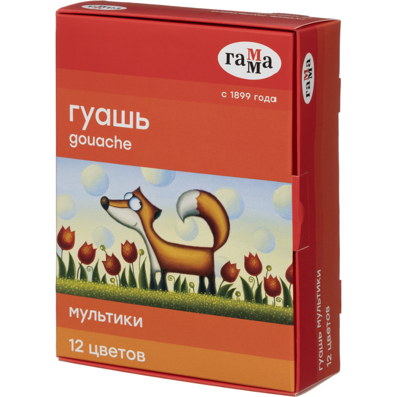 Изображение товара Гуашь Гамма Мультики 12 цветов по 20 мл для детского творчества