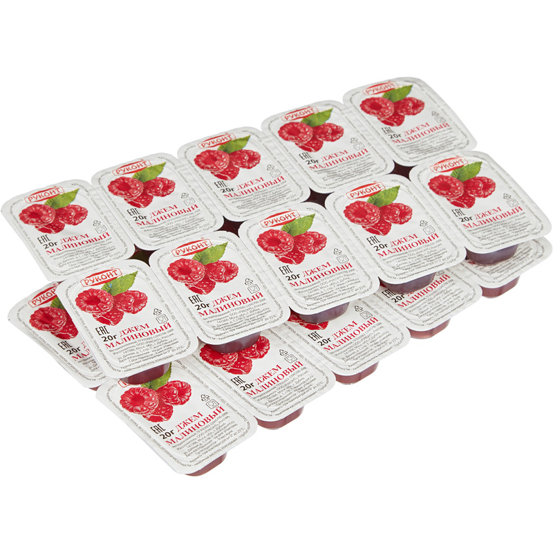 Изображение товара Джем порционный Руконт малина 20 г (20 штук в упаковке)