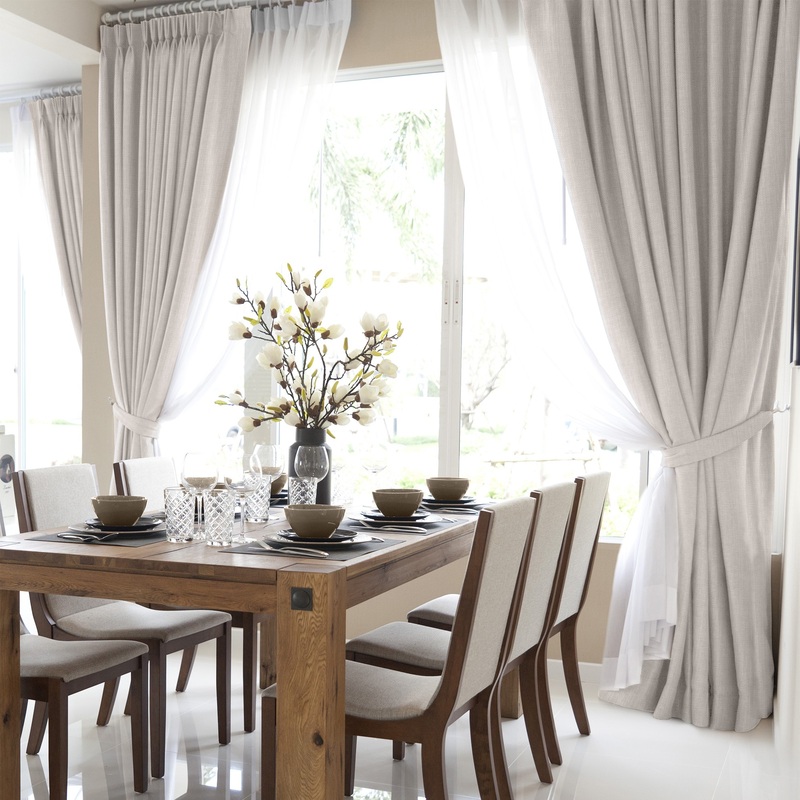 Изображение товара Штора Волшебная ночь Рогожка 200x270 см светло-бежевая натуральная ткань