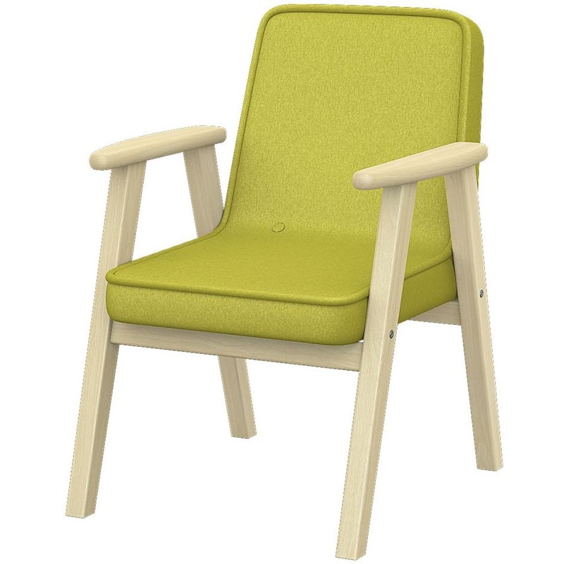 Изображение товара Кресло Ретро лайм с подлокотниками из натурального дерева