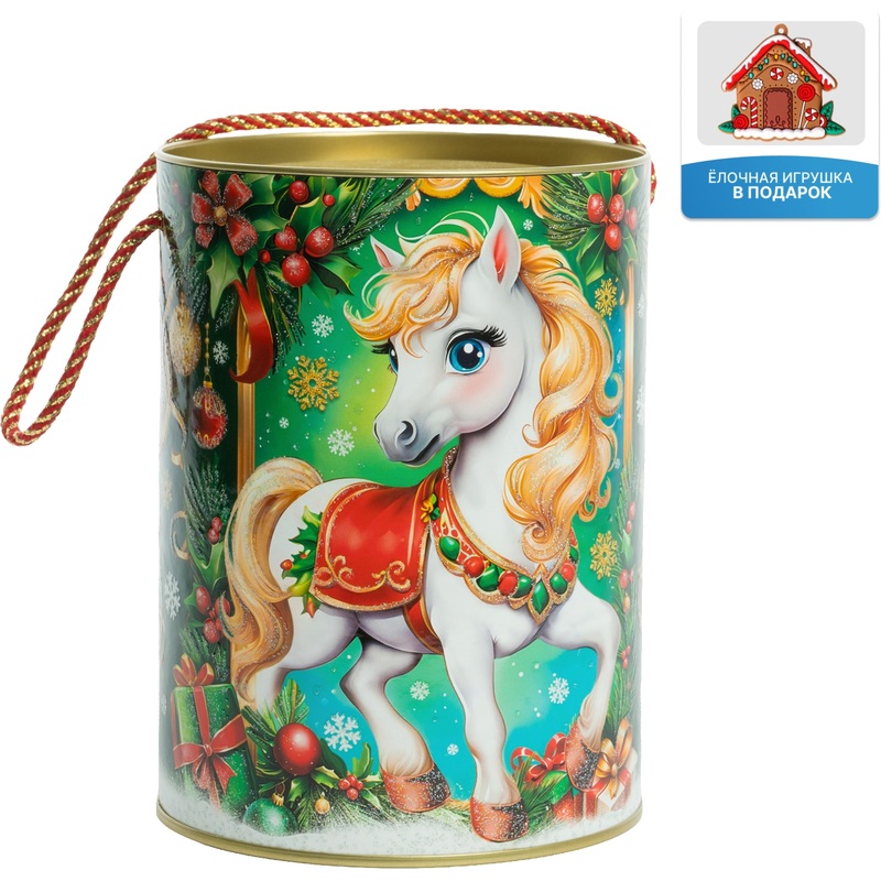 Изображение товара Новогодний сладкий подарок Moroz.ru Золотая подкова 700 г с брелком