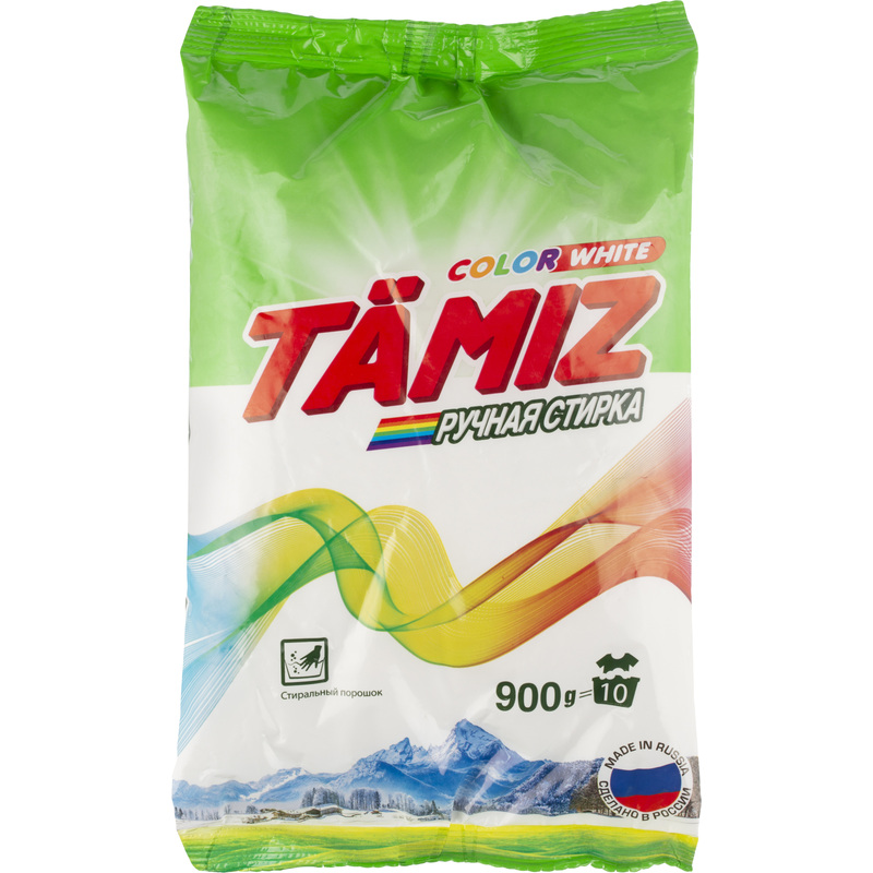 Изображение товара Порошок стиральный для ручной стирки Tamiz 0.9 кг для белого и цветного белья