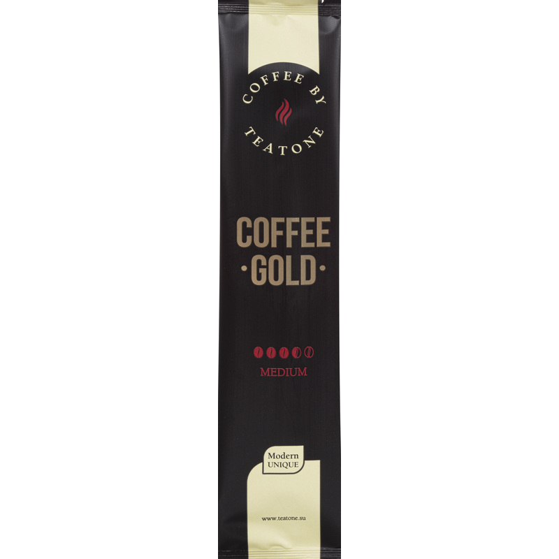 Изображение товара Порционный растворимый кофе Teatone Gold 15 стиков по 1.8 г для быстрого приготовления