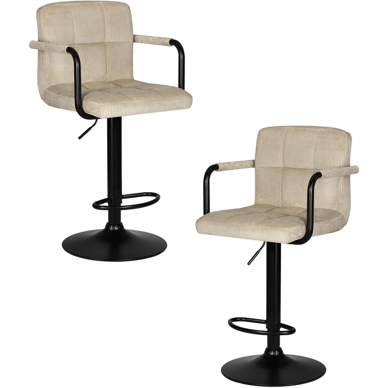 Изображение товара Барный стул LM-5011-N бежевый/чёрный из экокожи, фанеры, металла