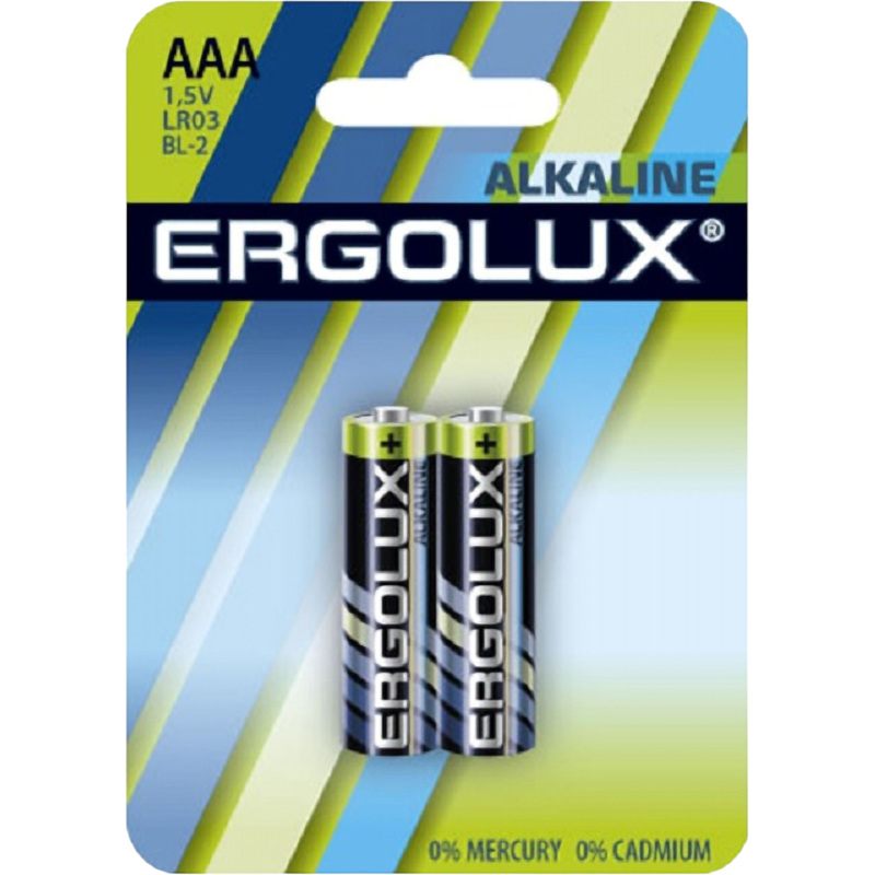 Изображение товара Батарейка ААА мизинчиковая Ergolux Alkaline 2 шт в блистере
