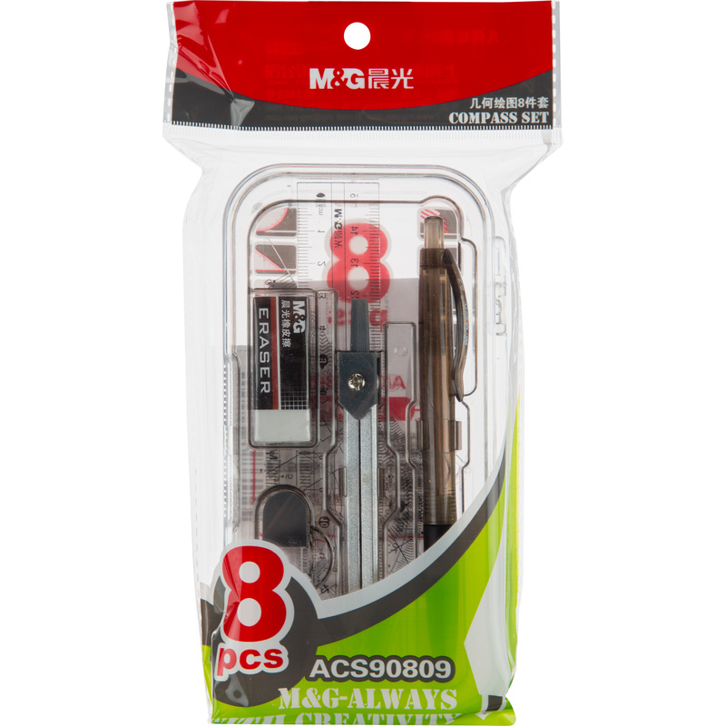 Изображение товара Готовальня M&G ACS90809 набор для черчения компактный с циркулем и линейкой