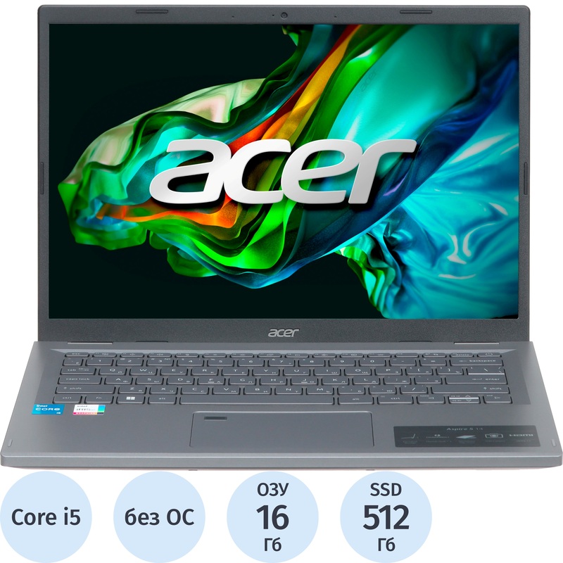 Изображение товара Ноутбук Acer Aspire 5 A514-56M-52QS 14" IPS 1920x1200, i5-1335U, 16ГБ/512ГБ