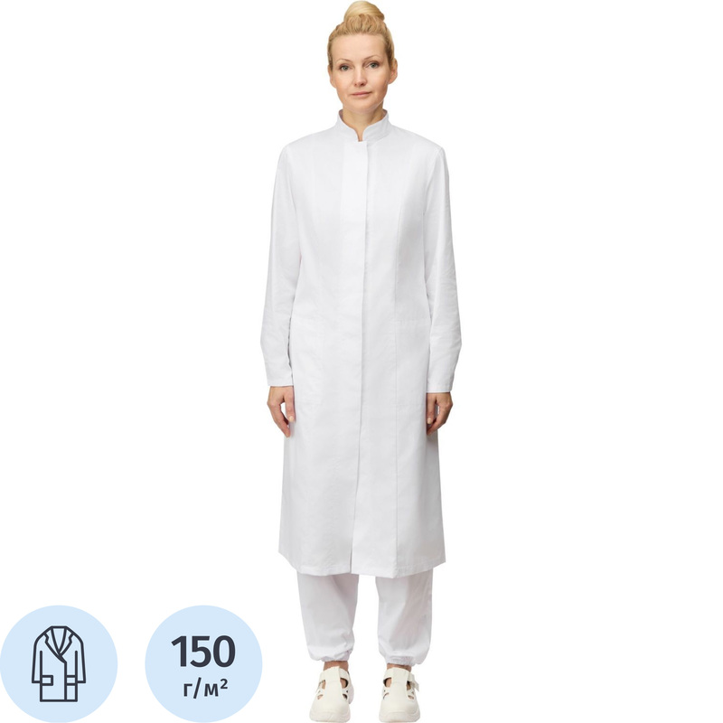 Изображение товара Халат для пищевого производства САТ ХАССП женский белый