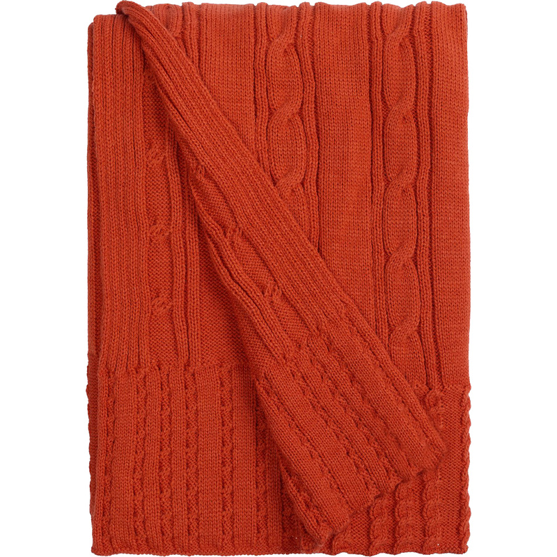 Изображение товара Плед акриловый Teplo Remitti 110x170 оранжевый для дома уютный легкий