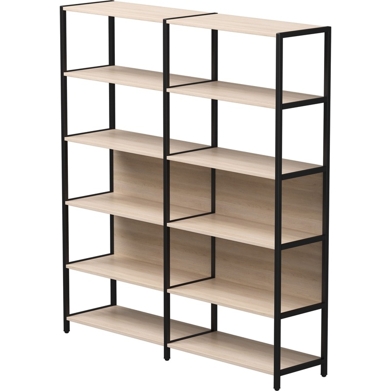 Изображение товара Стеллаж для документов EVO 254ST6DY9005 дуб соната/чёрный 1635х385х1840 мм