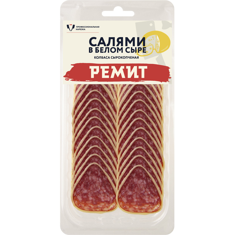 Изображение товара Колбаса Ремит Салями в белом сыре сырокопчёная нарезка 70 г