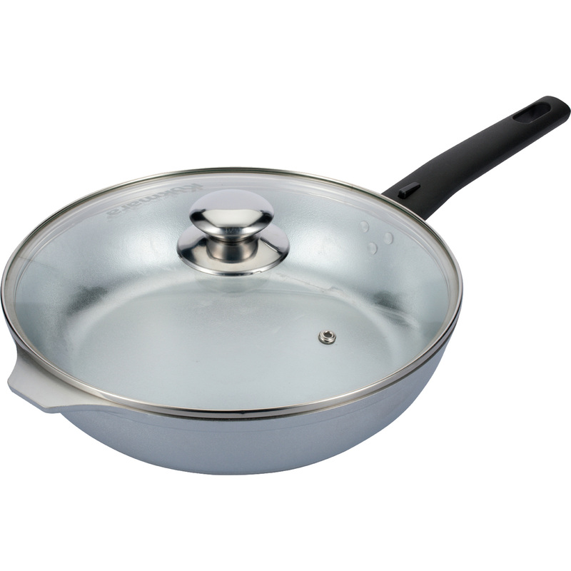 Изображение товара Сковорода Kukmara 26 см из литого алюминия с крышкой и съемной ручкой