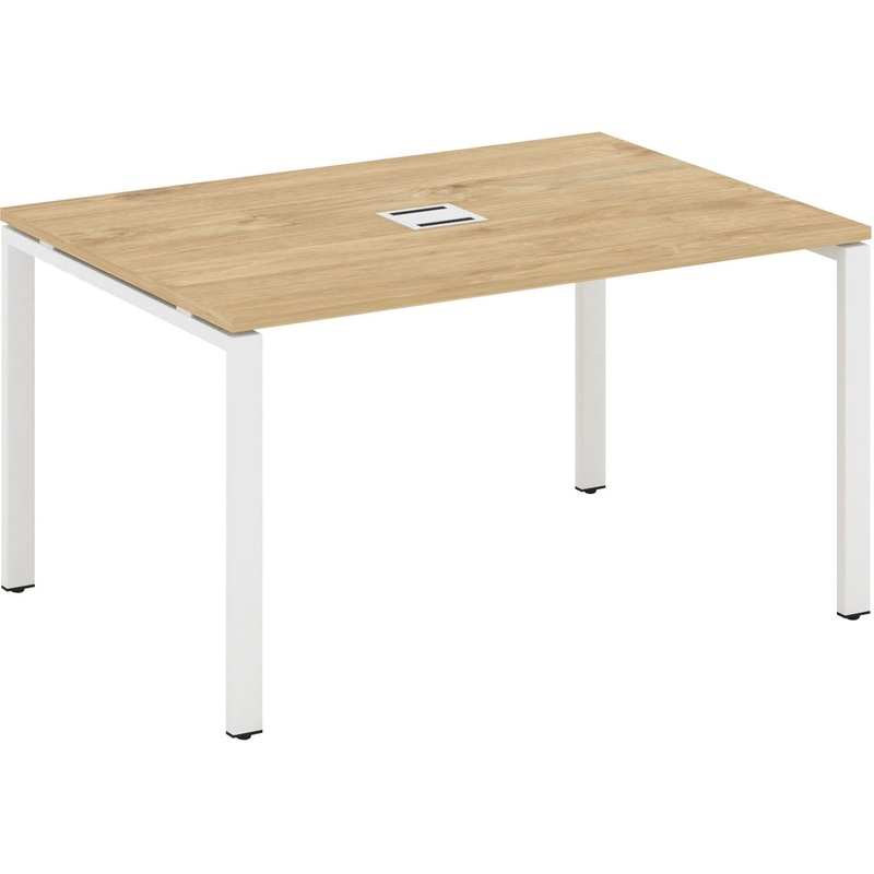 Изображение товара Стол для переговоров SN-6P.SPRG-001 тиквуд светлый/белый 980х980х750 мм