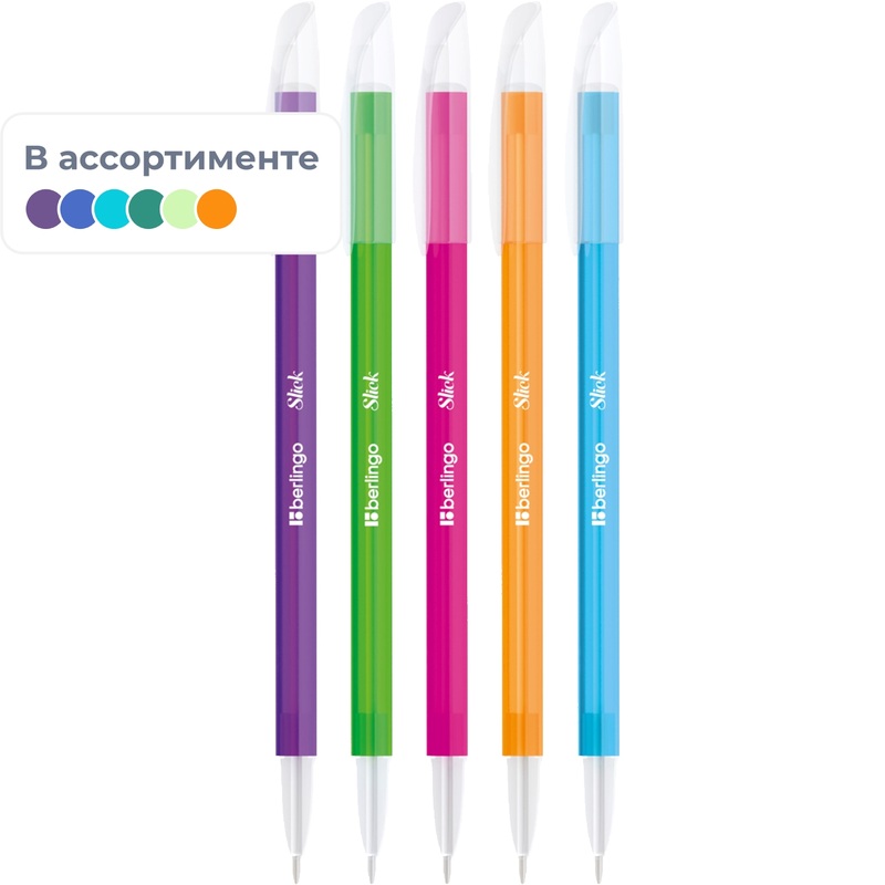 Изображение товара Ручка шариковая неавтоматическая Berlingo Slick синяя корпус soft touch (толщина линии 0.5 мм)