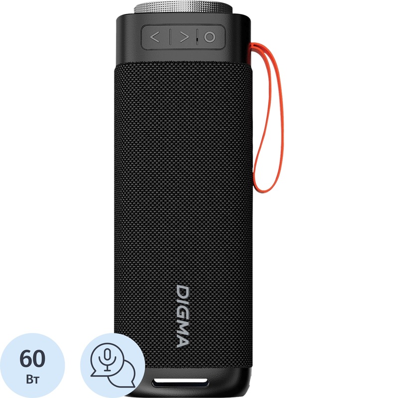 Изображение товара Аккустическая система Digma PS1522B чёрная портативная Bluetooth колонка