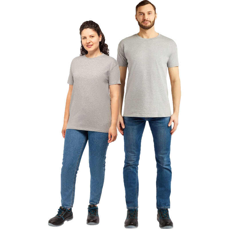 Изображение товара Футболка Imperial 190 серая короткий рукав 100% хлопок размер S