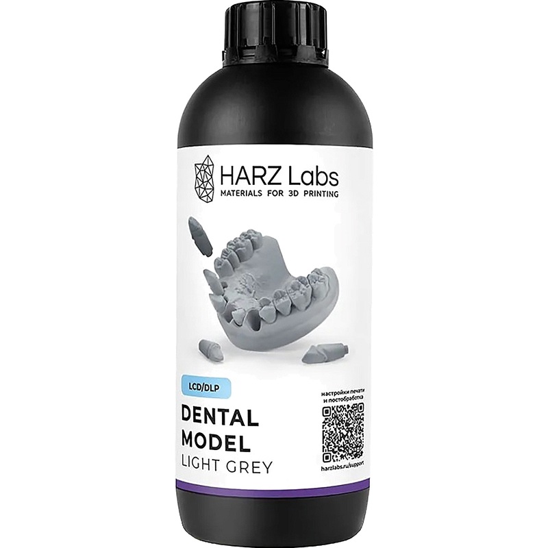 Изображение товара Фотополимер для 3D-принтера HARZ Labs Dental Model Light Grey 0.952 л серый